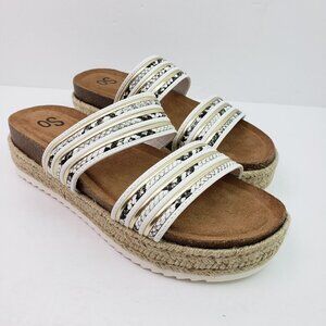NEW SO Enchanting Womens Size 7.5 Snake Slip On Slide Platform Sandals